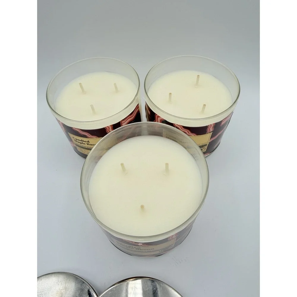 (3) Bath & Body Works CANDIED MAPLE BACON Candles 14.5 oz 3-Wick LE - Picture 3 of 6